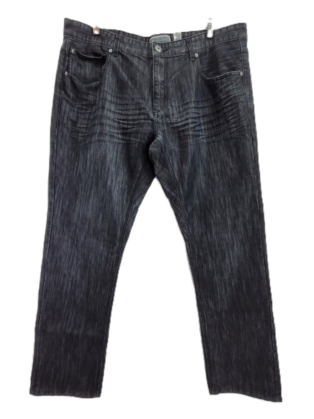INC Jeans Mens 40x32 Black Stretch Denim Berlin Slim Straight Whiskers Pants